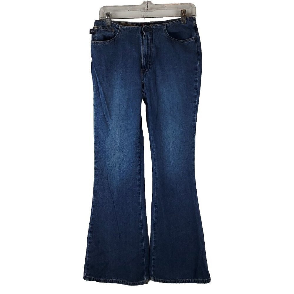 Vintage Bongo No Waist‎ Jeans Womens Small Size 5 Waist 28 Flare Leg Midrise Y2K